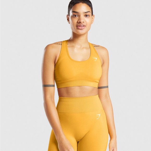 Gymshark Vital Seamless Sports Bra - Yellow - Picture 3 of 3
